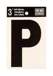 Hy-Ko 3 in. Black Vinyl Self-Adhesive Letter P 1 pc