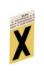 Hy-Ko 1-1/2 in. Black Aluminum Self-Adhesive Letter X 1 pc