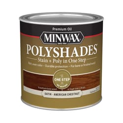 Minwax PolyShades Semi-Transparent Satin American Chestnut Oil-Based Stain and Polyurethane Finish 0