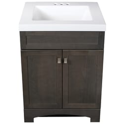 Continental Cabinets Single Semi-Gloss Grey Vanity Combo 24 in. W X 18 in. D X 33-1/2 in. H