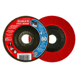 Diablo Steel Demon 4-1/2 in. D X 7/8 in. S Zirconium Flap Disc 80 Grit 1 pc