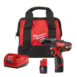 Milwaukee 12 V 3/8 in. Brushed Cordless Drill Kit (Battery & Charger)