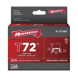 Arrow Fastener T72 3/4 in. W X 7/8 in. L 15 Ga. Wide Crown Insulated Staples 300 pk