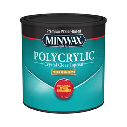 Minwax Semi-Gloss Clear Polycrylic 0.5 pt