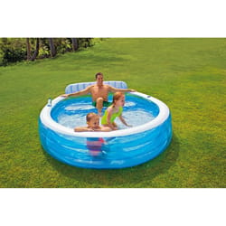Intex Family Lounge 156 gal Oval Plastic Inflatable Pool 30 in. H X 85 in. W X 88 in. L X 7 ft