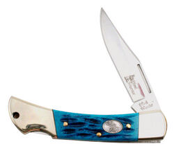 Frost Cutlery Little Warrior Caribbean Blue Stainless Steel 5-1/4 in. Traditional Folder Pocket Kn