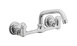 Homewerks Wall Mount Two Handle Chrome Kitchen Faucet
