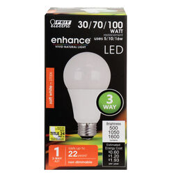 Feit Electric acre A21 E26 (Medium) LED Bulb Soft White 30/70/100 Watt Equivalence 1 pk
