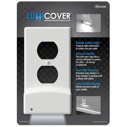 Westek LUMICOVER White 1 gang Plastic Duplex Outlet USB Nightlight Wall Plate Charger 1 pk