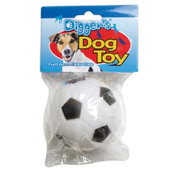 Diggers Black/White Soccer Ball Vinyl Dog Toy Medium 1