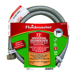 Fluidmaster 3/8 in. Compression T X 1/2 in. D FIP 72 in. Stainless Steel Dishwasher Supply Li