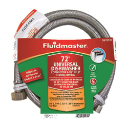 Fluidmaster 3/8 in. Compression T X 1/2 in. D FIP 72 in. Stainless Steel Dishwasher Supply Li