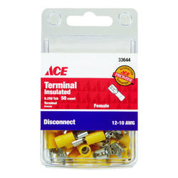 Ace Insulated Wire Female Disconnect Yellow 50 pk