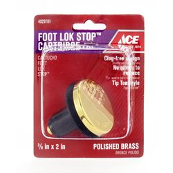 Keeney Foot Lok Stop Cartridge 3/8 in. Polished Brass Brass Tub Stopper