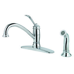 Pfister Brookwood One Handle Polished Chrome Kitchen Faucet Side Sprayer Included