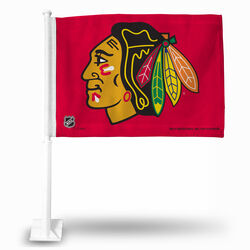 Rico MLB Chicago Blackhawks Flag 2.5 in. H X 1.5 in. W