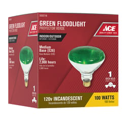 Ace 100 W PAR38 Floodlight Incandescent Bulb E26 (Medium) Green 1 pk