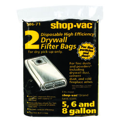 Shop-Vac 12.3 in. L X 9.5 in. W Wet/Dry Vac Drywall Filter Bag 5-8 gal 2 pc