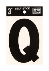Hy-Ko 3 in. Black Vinyl Self-Adhesive Letter Q 1 pc