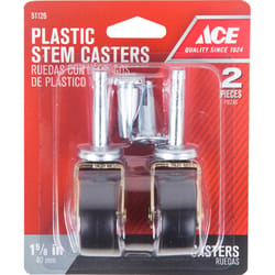 Ace 1-5/8 in. D Swivel Plastic Caster 50 lb 2 pk