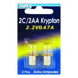 Dorcy 2C/2AA Krypton Flashlight Bulb 2.2 V Bayonet Base