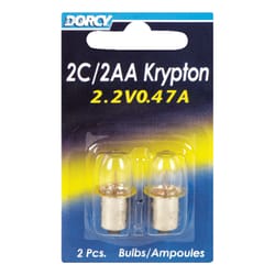 Dorcy 2C/2AA Krypton Flashlight Bulb 2.2 V Bayonet Base