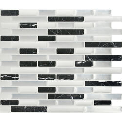 Peel and Impress 9.3 in. W X 11 in. L Multiple Finish (Mosaic) Vinyl Adhesive Wall Tile 4 pc