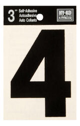 Hy-Ko 3 in. Black Vinyl Self-Adhesive Number 4 1 pc