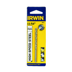 Irwin 11/64 in. S X 3-1/4 in. L High Speed Steel Drill Bit 1 pc