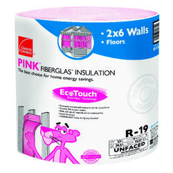 Owens Corning Eco Touch 23 in. W X 39 ft. L R-19 Unfaced Fiberglass Insulation Roll 75.07 sq ft
