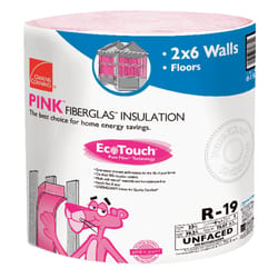 Owens Corning Eco Touch 23 in. W X 39 ft. L R-19 Unfaced Fiberglass Insulation Roll 75.07 sq ft