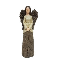 Infinity Cement Brown 17.32 in. Angel Statue