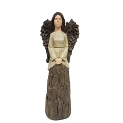 Infinity Cement Brown 17.32 in. Angel Statue