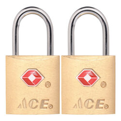 Ace 3/4 in. H X 7/8 in. W X 3/4 inch in. L Brass Single Locking Luggage Lock 2 pk Keyed Alike