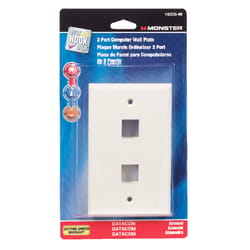 Monster Cable Just Hook It Up Almond 2 gang Plastic Keystone Wall Plate 1 pk
