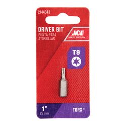 Ace Torx T9 in. S X 1 in. L Insert Bit S2 Tool Steel 1 pc