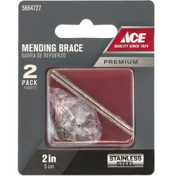 Ace 2 in. H X 0.5 in. W X 1.091 in. L Stainless Steel Mending Brace