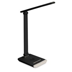 iHome 14.97 in. Gloss Black Desk Lamp w/Charging Station