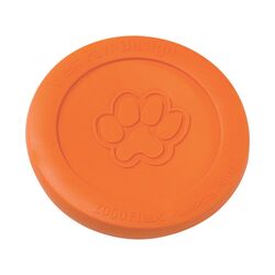 West Paw Zogoflex Orange Zisc Disc Synthetic Rubber Frisbee Large in.