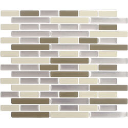 Peel and Impress 9.3 in. W X 11 in. L Multiple Finish (Mosaic) Vinyl Adhesive Wall Tile 4 pc