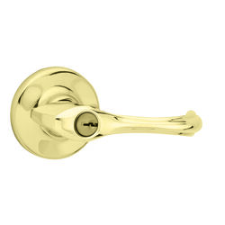 Kwikset Dorian Polished Brass Entry Lockset ANSI/BHMA Grade 3 1-3/4 in.