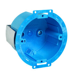 Carlon 3.5 in. Round Thermoplastic 1 gang Electrical Ceiling Box Blue