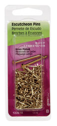 Hillman 18 Ga. G X 1/2 in. L Brass-Plated Steel Escutcheon Pins 1 pk 1.5 oz