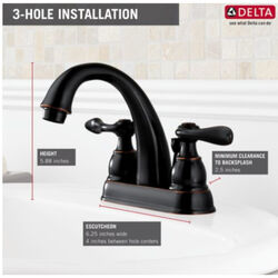 Delta Windemere Oil Rubbed Bronze Two Handle Lavatory Faucet 4 in.