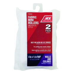 Ace Fabric 4 in. W X 1/2 in. S Mini Paint Roller Cover 2 pc