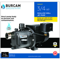 Burcam 3/4 HP 850 gph Thermoplastic Shallow Well Pump