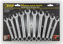 Steel Grip Multiple S Metric and SAE Wrench Set Multiple in. L 10 pc