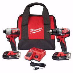 Milwaukee M18 18 V Cordless Brushless 2 Compact Drill and Impact Driver Kit