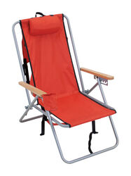 Rio Brands Gray Steel High-Back Chair Red