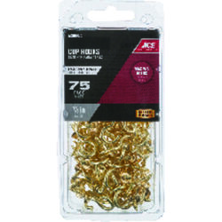 Ace Small Bright Brass Brass 7/8 in. L Cup Hook 10 lb 75 pk